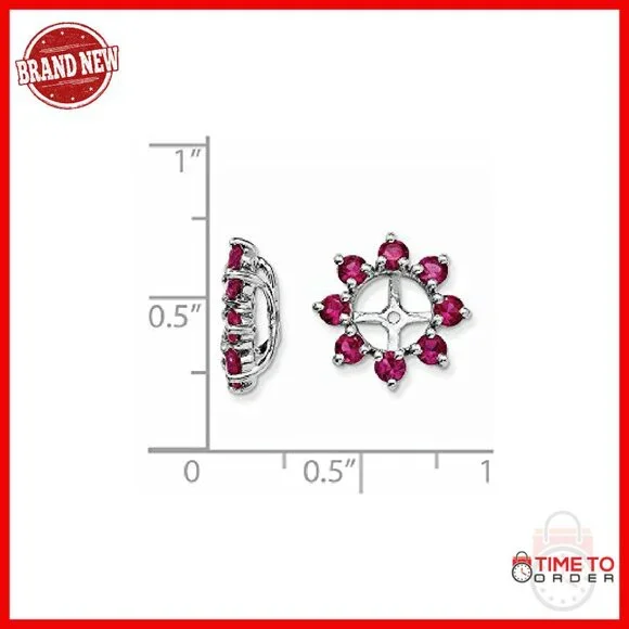 Sterling Silver Rhodium White Topaz Earring Jacket Enhancers 14mm